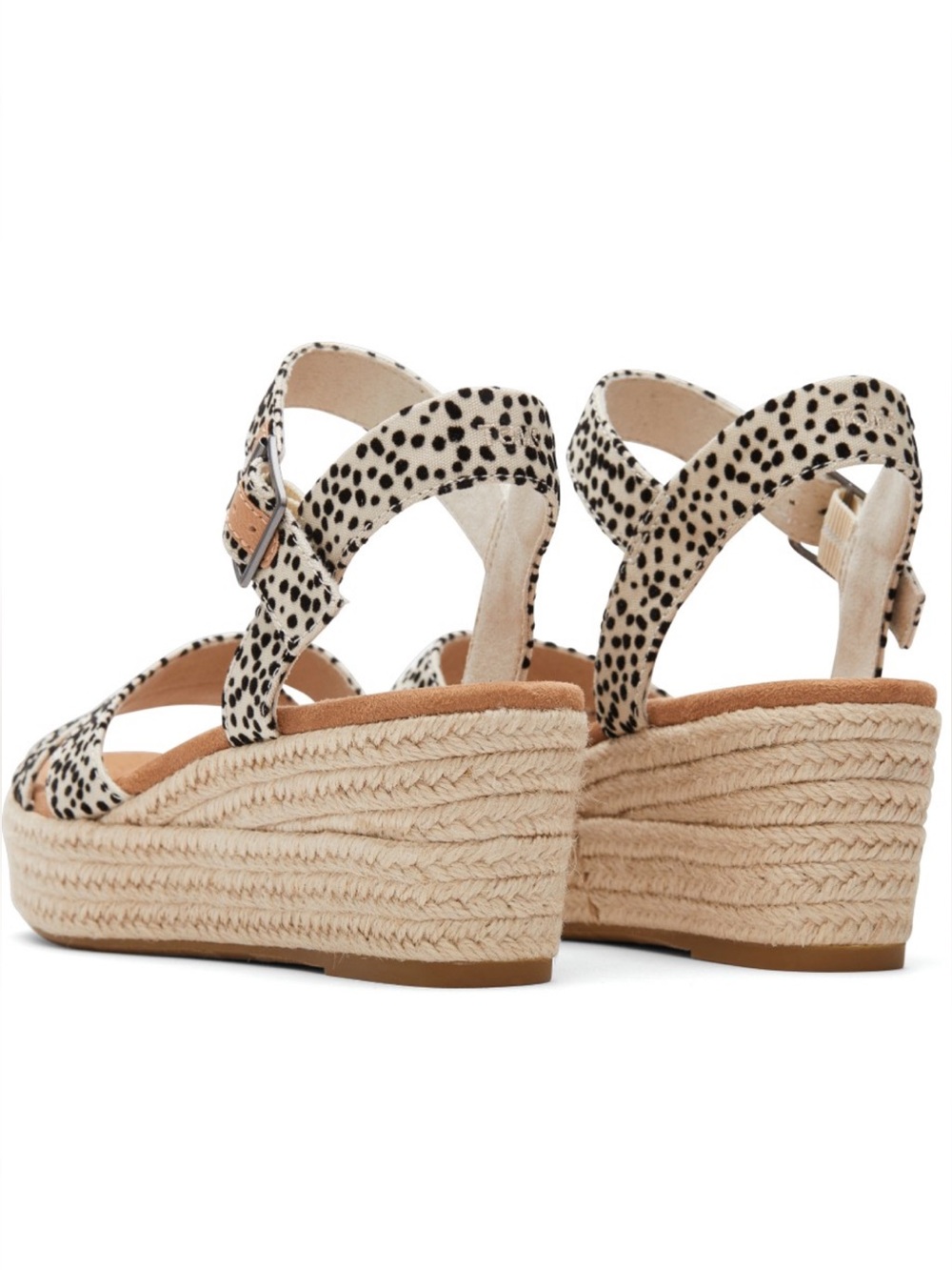 TOMS Womens Audrey Espadrille Wedge Platform Sandals Animal Print 9M Boho - Picture 3 of 10